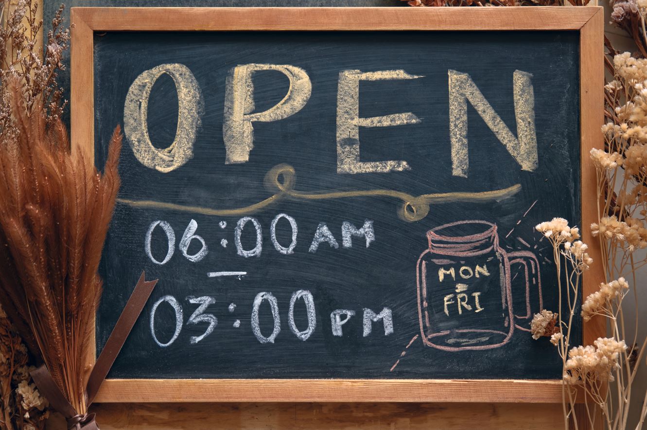 Restaurant Opening Hours displayed on website